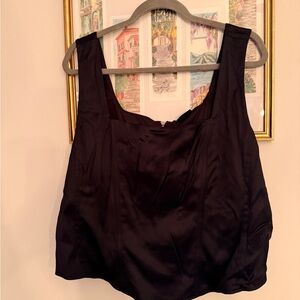 Torrid Black Satin Bustier with back zipper